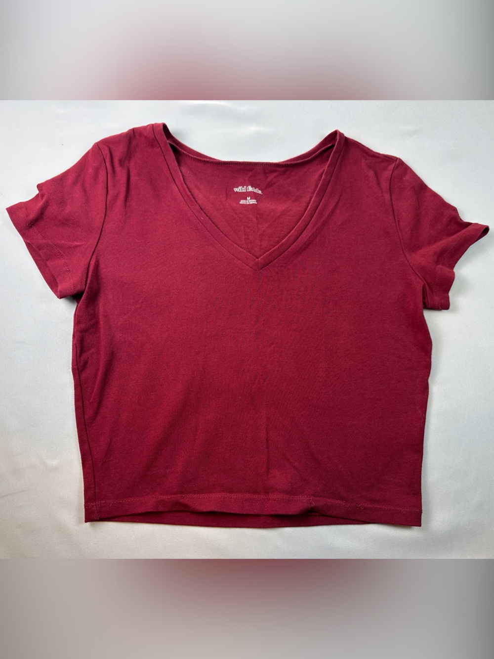 wild fable V-Neck Crop Top - Deep Wine Red